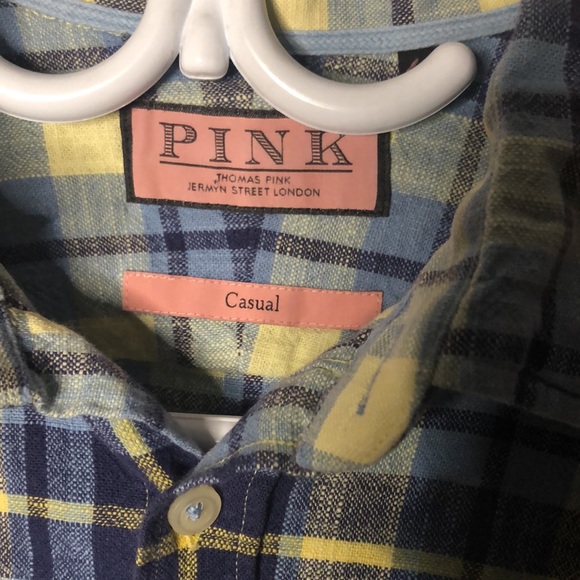 Thomas pink casual plaid button down - Picture 2 of 5